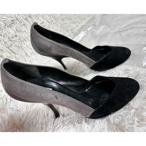 Miu Miu Ombre Suede Leather High Heels Leather Pumps Size 36.5 US 6.5 Black Gray - Picture 2 of 9